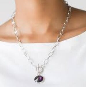 🆕 Purple Rhinestone Toggle Necklace